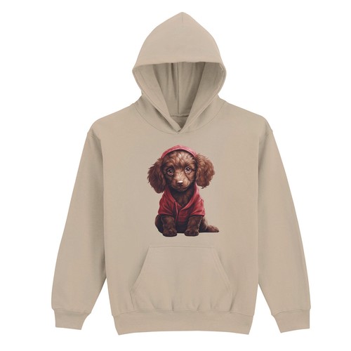 Pull capuche marron canin - pull,