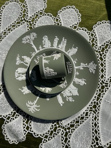 Trio wedgwood jasperware - wedgwood, sage
