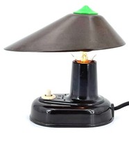 Rare and Pretty Brown and Green Bakelite Art Deco Style Lamp, 1930s