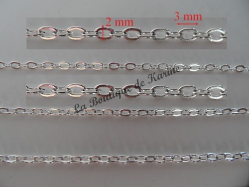 Chaine metal argente - m,