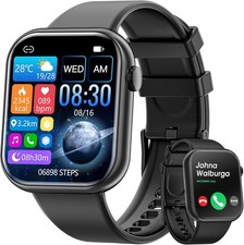 Montre connectée noire 1,85 pouces Bluetooth podomètre cardio fitness