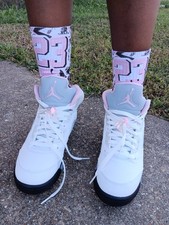 Jordan 5 Soft Pink Socks To Match
