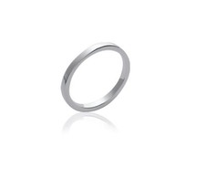 Bague en Argent 925/000 Rhodié - Alliance Fine 2 mm Bords Droits Moderne