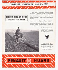 ▬►Prospectus Original / 1954 CHARRUE SEMI-PORTÉE HUARD  Tracteur RENAULT traktor