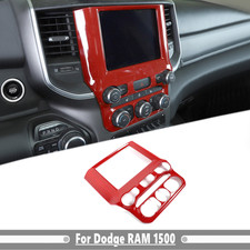 For Dodge Ram 1500 2019-2025 ABS Red Interior Center Navigation Panel Cover Trim