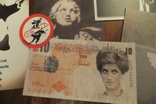 Banksy Cut & Run Original Di-Faced Tenner, One Random postcard & Rat Sticker