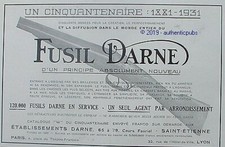 PUBLICITE DARNE LE FUSIL UN CINQUANTENAIRE CHASSE TIR AUX PIGEONS DE 1931 AD PUB