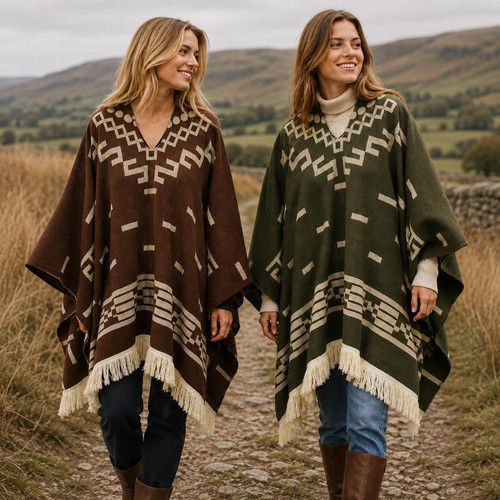 Poncho western cowboy vert - western,