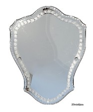 Antique 1930s Shaped Baroque Chiseled Venetian Mirror 