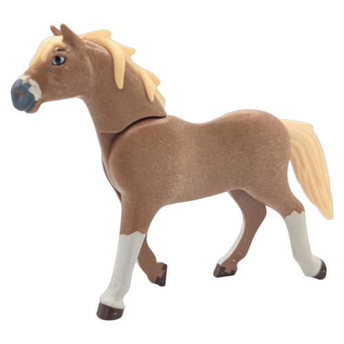 Playmobil cheval marron/blanc