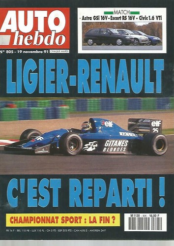 Auto hebdo 805 ligier - auto, n°805