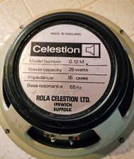 Vintage 1977 Celestion Blackback G12M 25w 16ohm 55hz 12" Speaker 444 cone RARE!