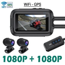 Dashcam Moto Étanche 1080P FHD WiFi Avant Arrière Caméra DVR Enregistreur  Neuf