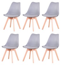 Lot de 6 Rétro Chaise Salle à Manger Design Scandinave, Rétro Tulip Rembourrée