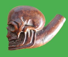 Pipe fumeur bois sculpté