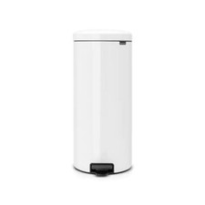 Brabantia Step On Trash Can White Plastic Inner Bucket Non-Slip Base 8-Gallon