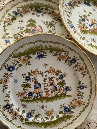 Lot assiettes décor vieux - lot,