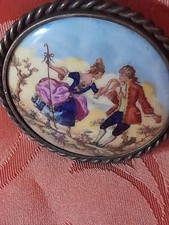 ancienne broche porcelaine de