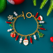 Bracelet Charme de Noël Doré