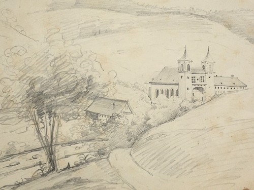 Chateau paysage dessin - chateau,