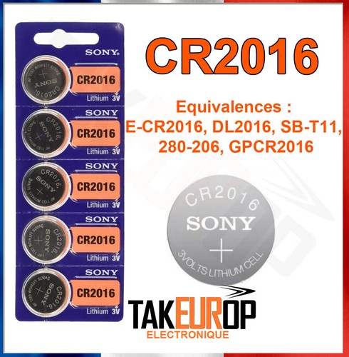 Pile cr2016 lithium sony - cr2016,