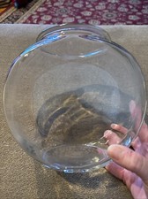 Vintage Fish Bowl Drum Shape Terrarium 2 1/2 Quarts Heavy Glass (JL)