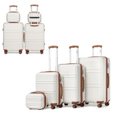 Valise coque rigide ABS crème 4 roues cabine bagage à main valise de voyage set 