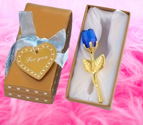 Rose bleue cristal - rose,