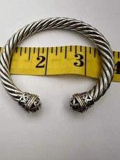 Rare Vintage Carolina Herrera 7mm Sterling Silver Cable Bracelet