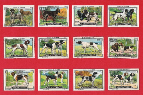 Poster stamps hunting dogs - hunting,