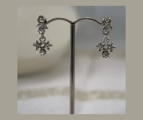 Sparkly drop stud earrings