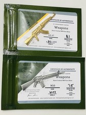 Investment Caster AK-47 8.1 Grams 999 Silver Gold Gilded & M16 7.5 Grams Silver
