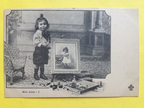 Cpa 1900 bébé artiste - cpa,