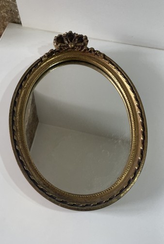 Cadre miroir ovale bois - , doré