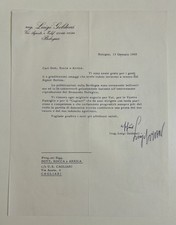 13/01/65 letter autographed by LUIGI GOLDONI President F. C. BOLOGNA football