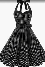 Robe Noir À Pois Vintage 