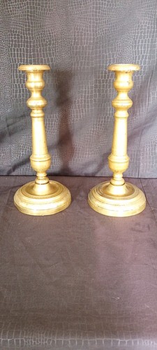 Paire bougeoirs ancien - bougeoirs,