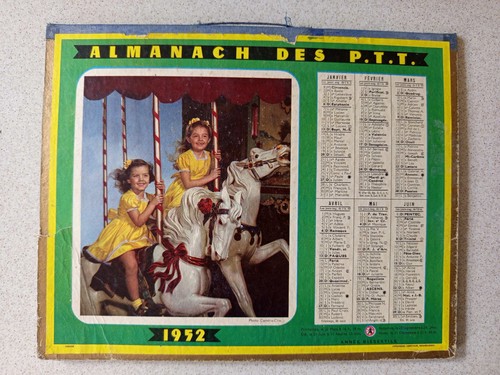 Calendrier postes 1952 fête - postes,