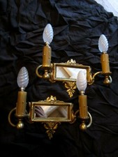 ANCIENNE PAIRE APPLIQUE MIROIR