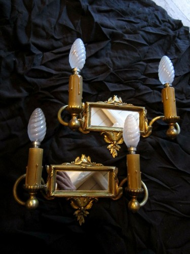 Ancienne paire applique miroir - applique,
