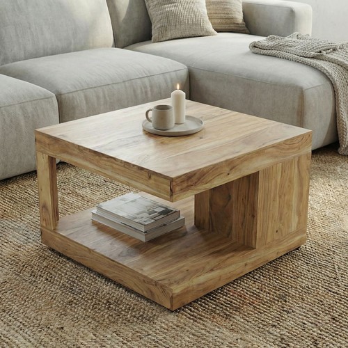 Table basse acacia massif 60cm - acacia,