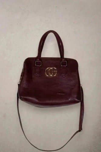 Sac vintage cuir bordeaux - cuir,