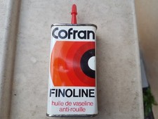 Scellé ancienne burette d'huile fer Cofran Finoline collection bidon esso antar 
