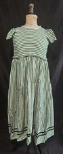 Nice Style Dress 1950s Striped Cotton Green