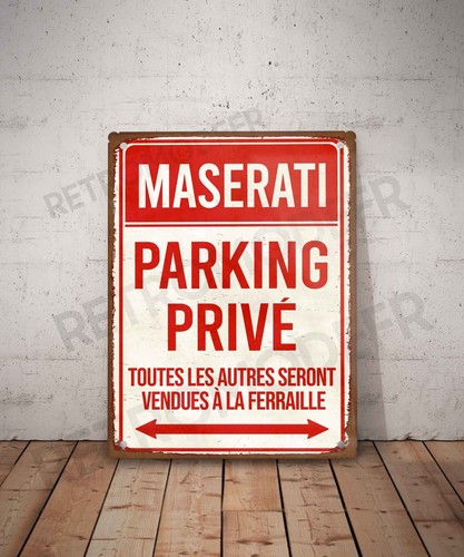 Plaque métal vintage maserati - vintage,