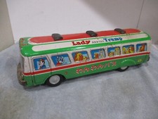 Disney Lady and the Tramp Tin Bus Made in Japan Friction Powered Good Condition-
