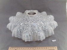 Antique white speckled opaline lampshade Ø 28 cm with Clichy collar (DF34)