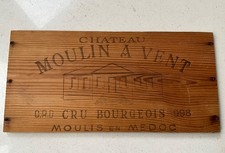 Estampe Façade bois Caisse à Vin: CHATEAU MOULIN A VENT - Moulis  1998 - 33x16cm