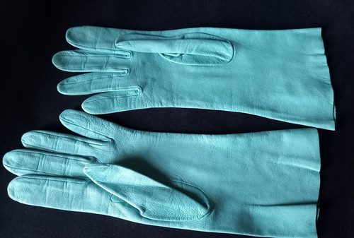 Gants chevreau turquoise - chevreau,
