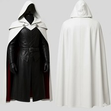 Leather Cloak Gothic Armor – Handmade Black Medieval Cape, LARP Knight Cosplay